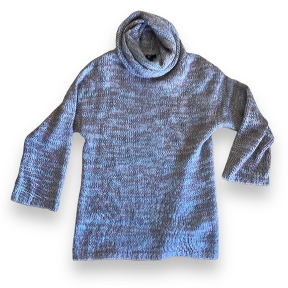 H&M Super soft knit cowl turtleneck sweater pink white grey lightweight - Picture 1 of 5